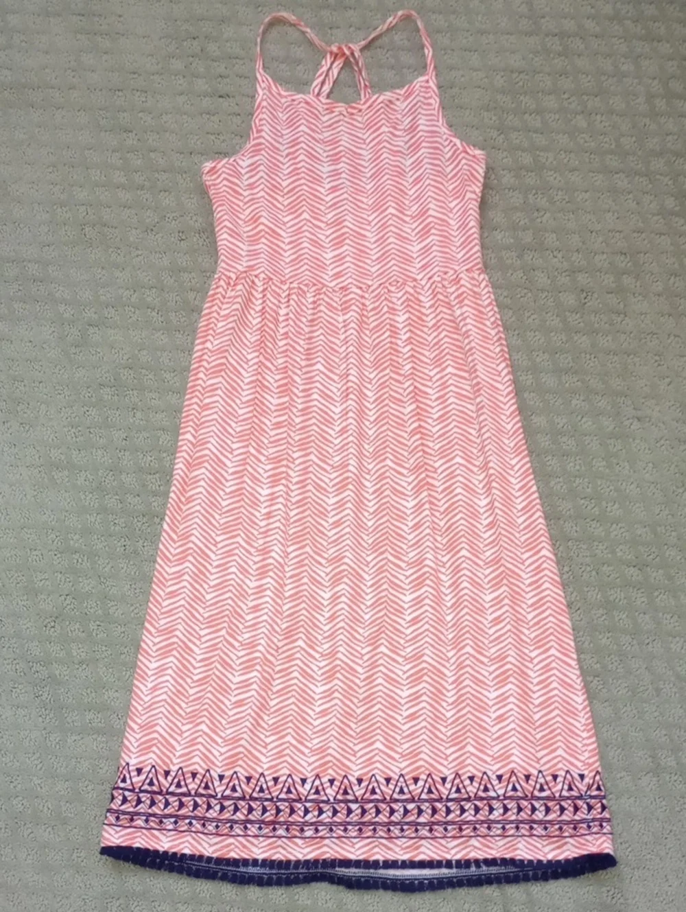 Gymboree Girls Chevron Maxi Dress with Trim